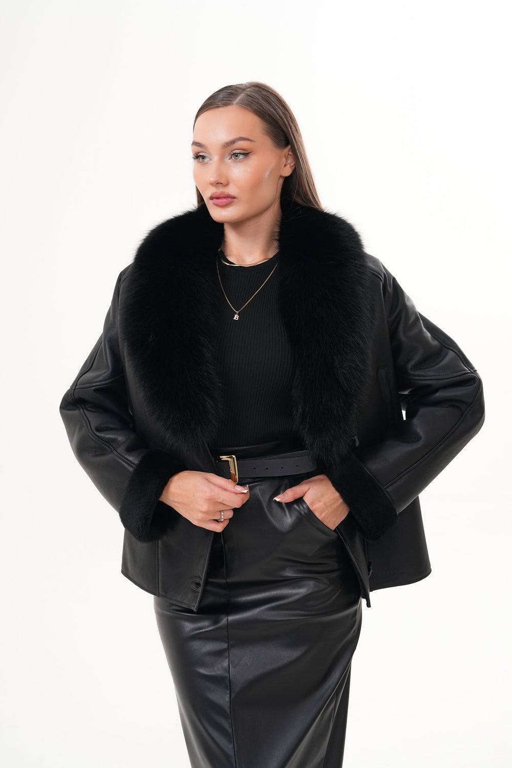 The Estelle Black Shearling Leather Jacket Fine Craftsmanship