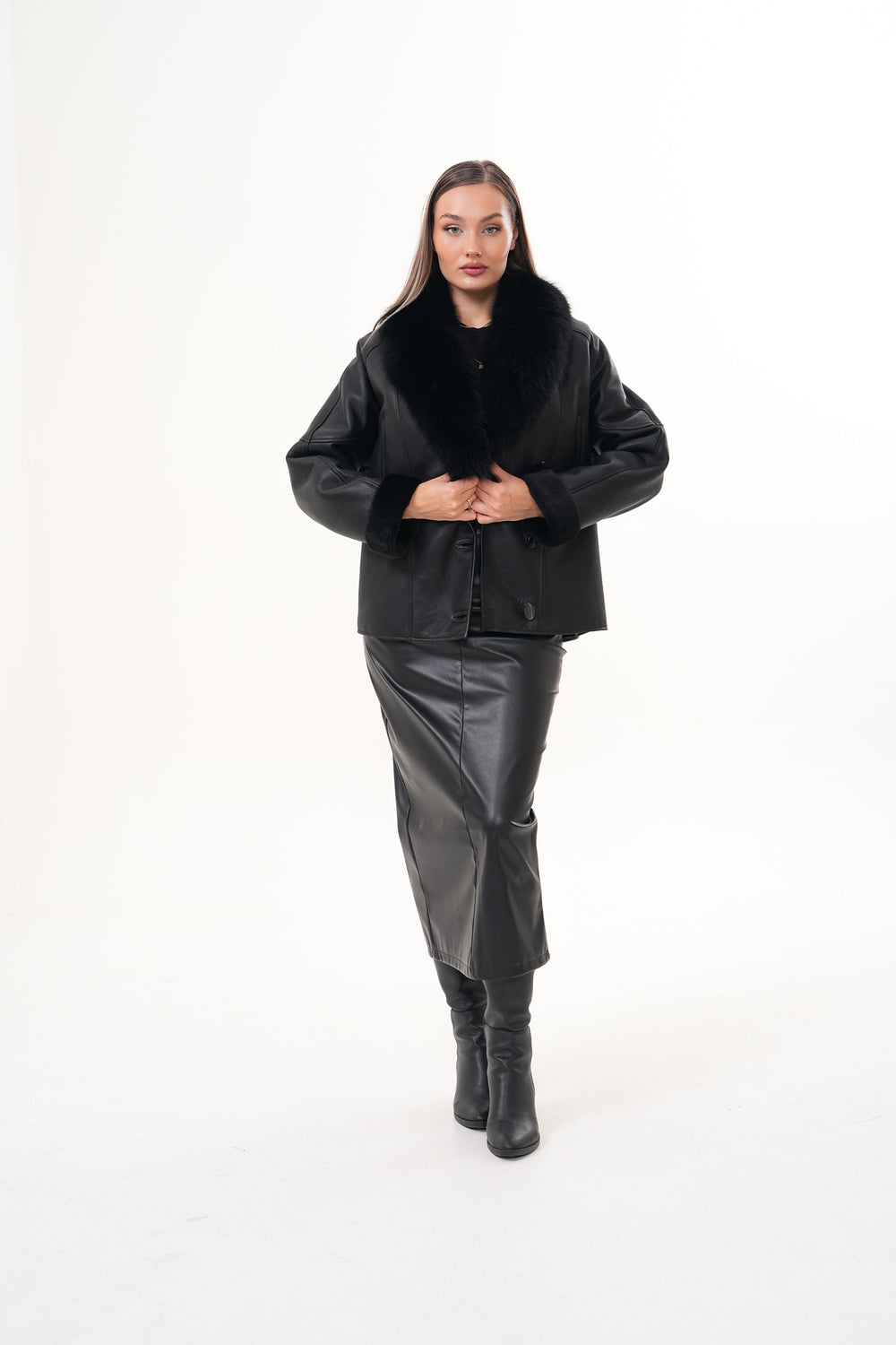 The Estelle Black Shearling Leather Jacket Fine Craftsmanship