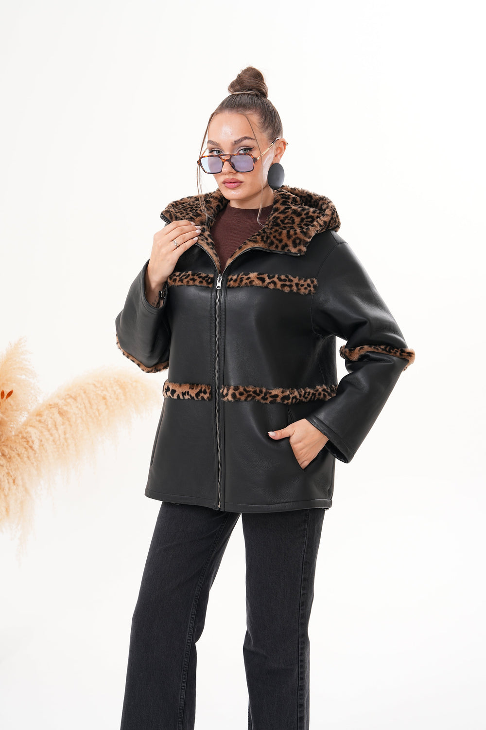 The Panthera Reversible Leopard Shearling Leather Jacket Exclusive Style
