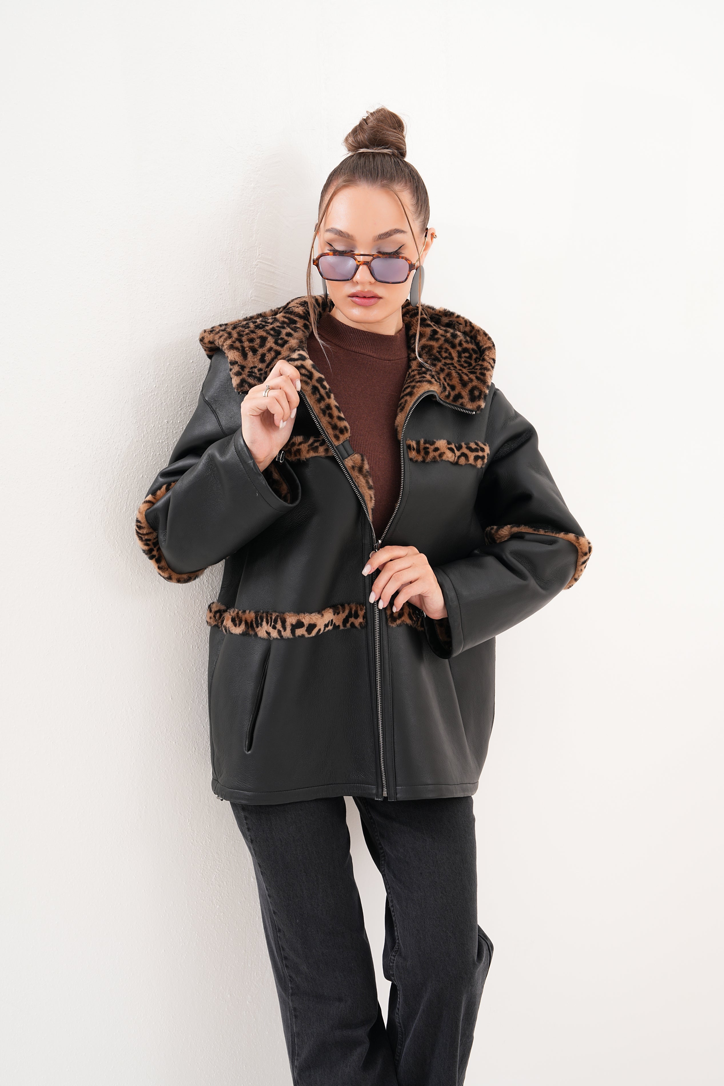 The Panthera Reversible Leopard Shearling Leather Jacket Exclusive Style