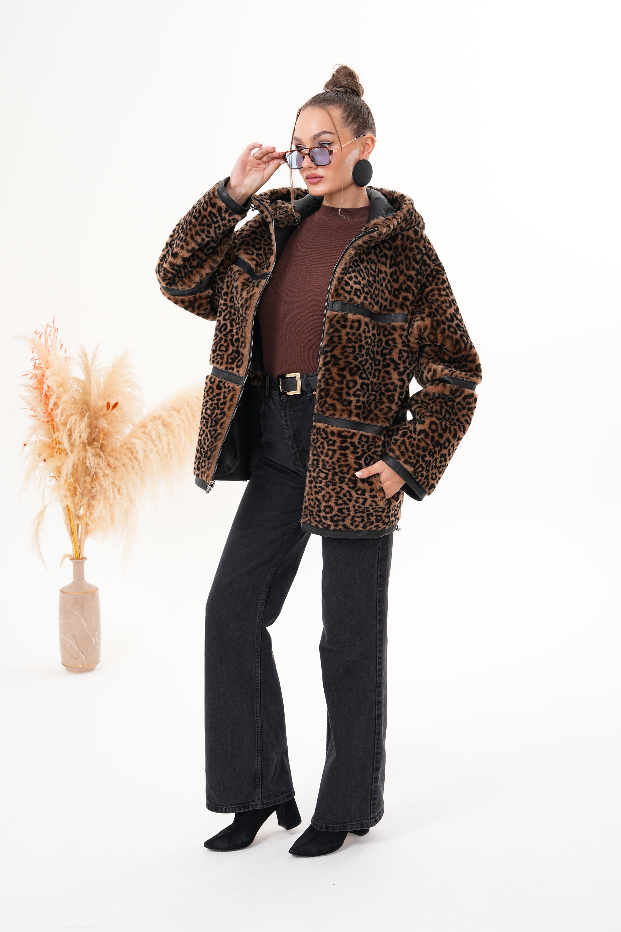 The Panthera Reversible Leopard Shearling Leather Jacket Exclusive Style