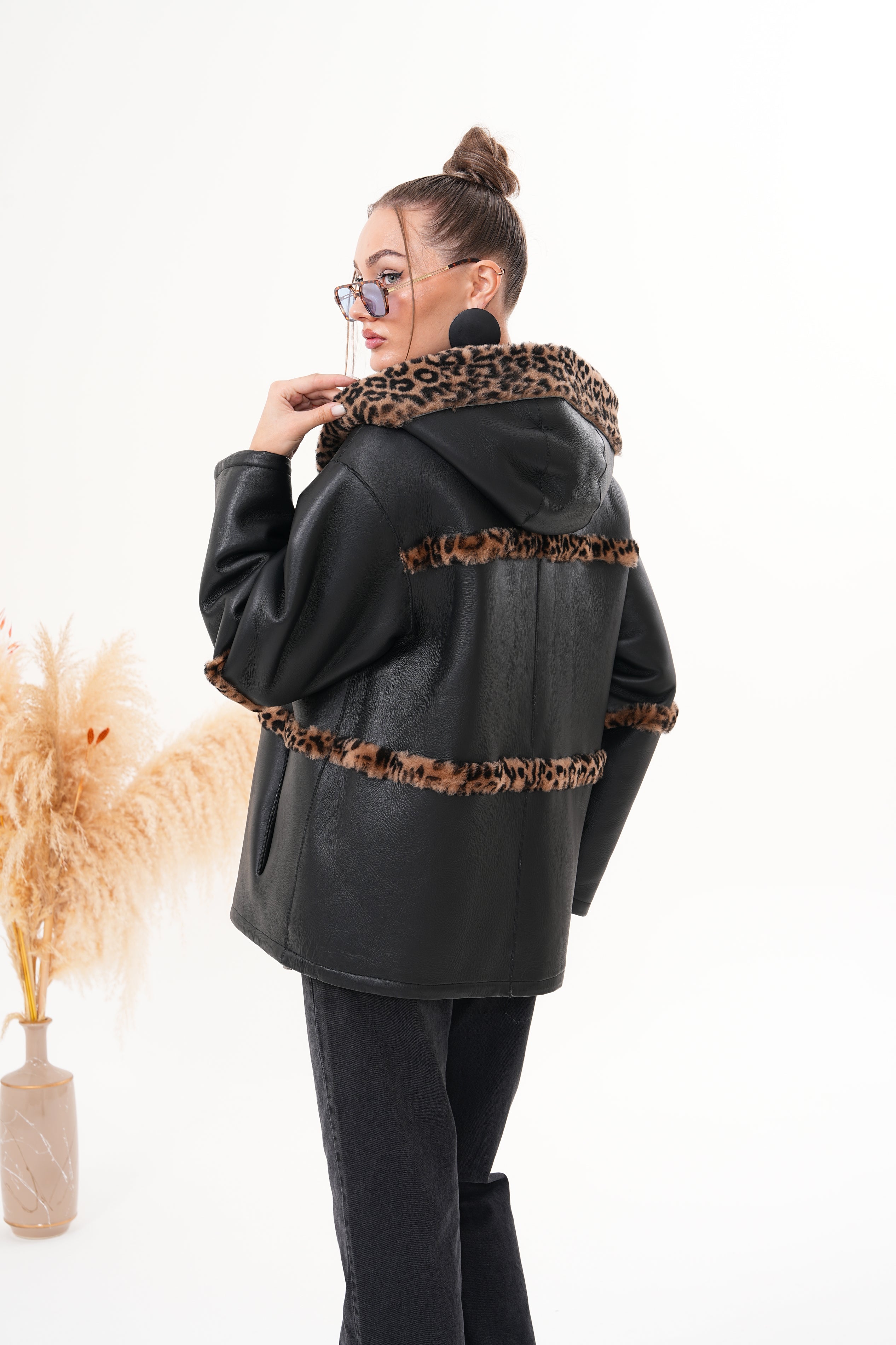 The Panthera Reversible Leopard Shearling Leather Jacket Exclusive Style