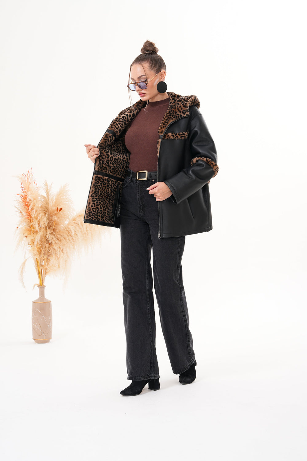 The Panthera Reversible Leopard Shearling Leather Jacket Exclusive Style