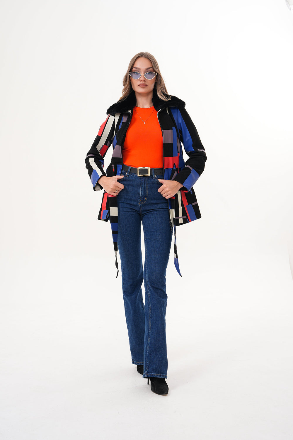 The Mirage Geo Pattern Leather Jacket All New