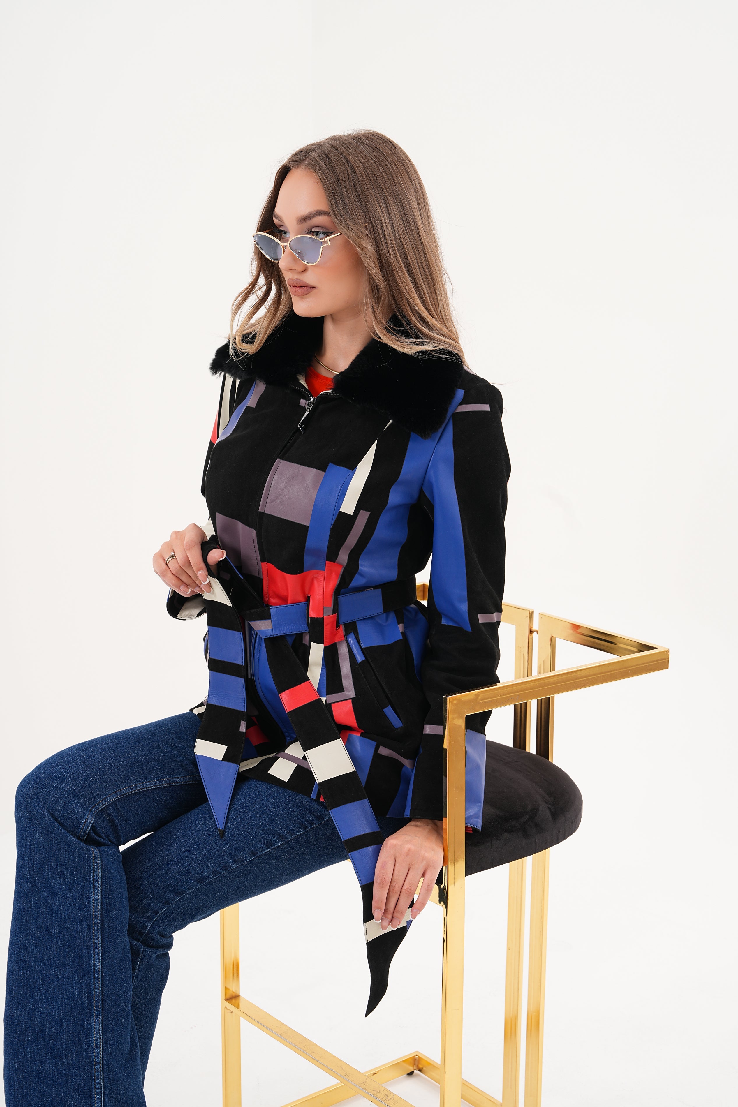 The Mirage Geo Pattern Leather Jacket All New