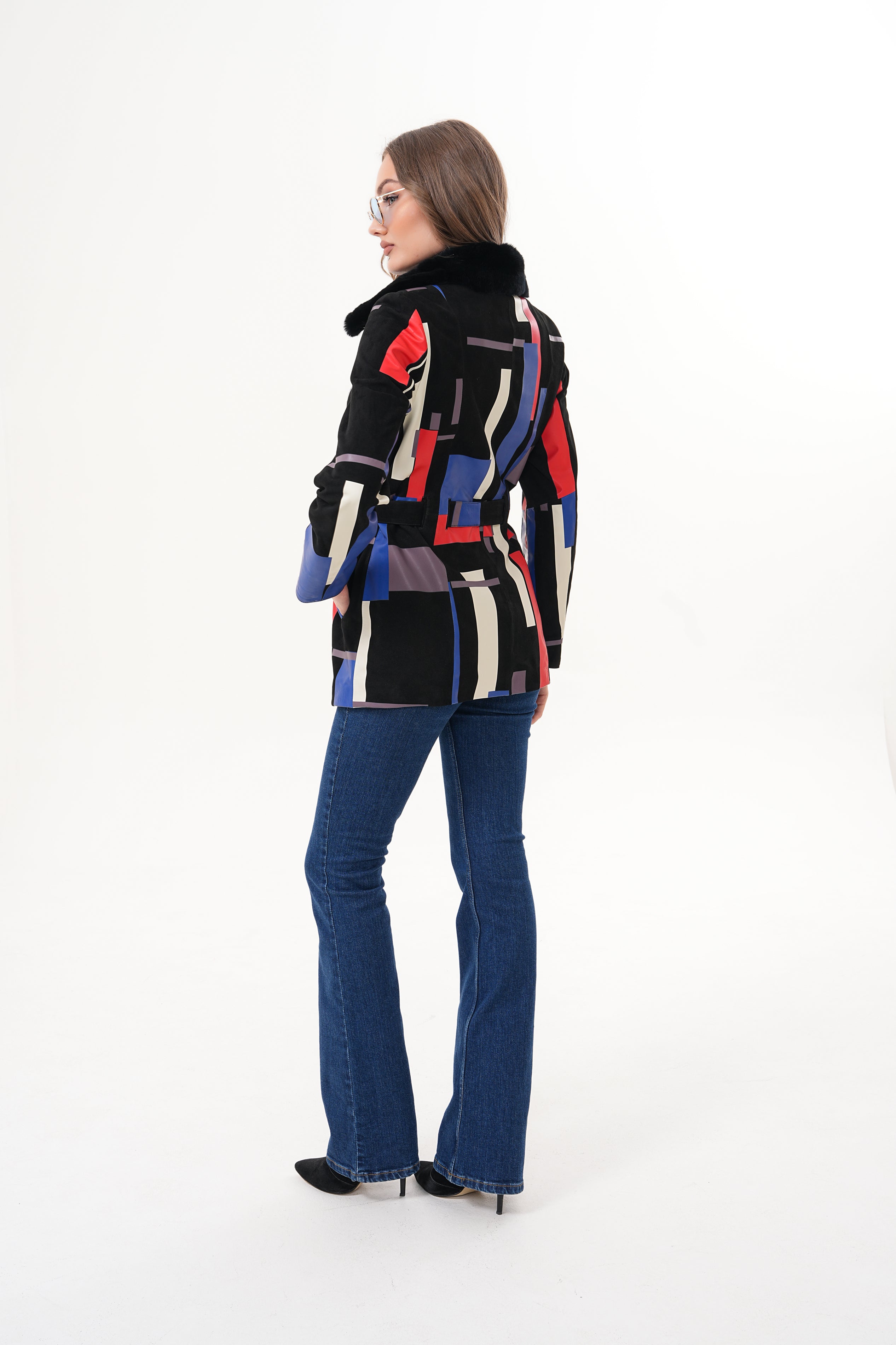 The Mirage Geo Pattern Leather Jacket All New