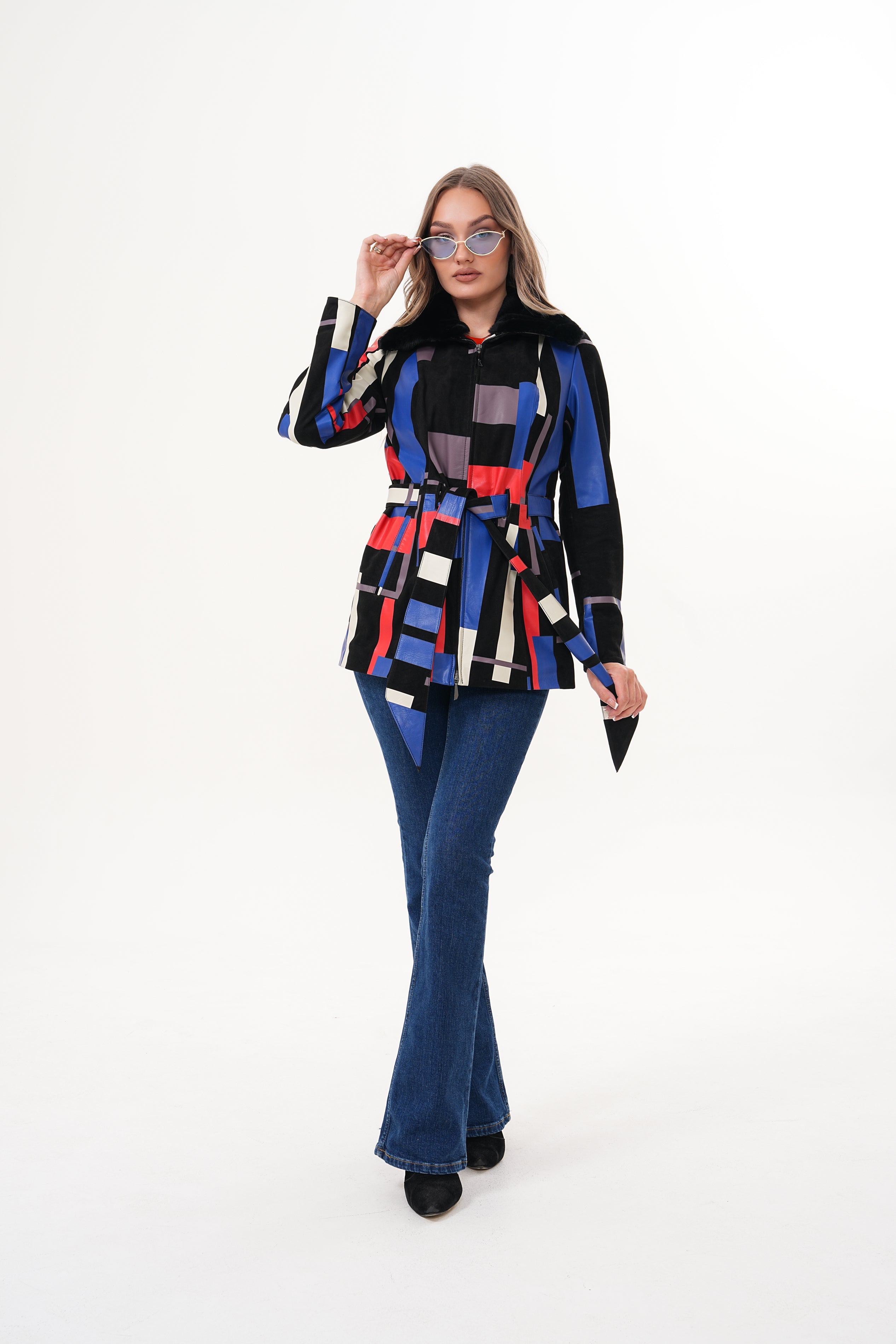 The Mirage Geo Pattern Leather Jacket All New