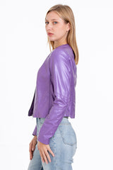 The Havnen  Lilac Leather Jacket Fine Craftsmanship