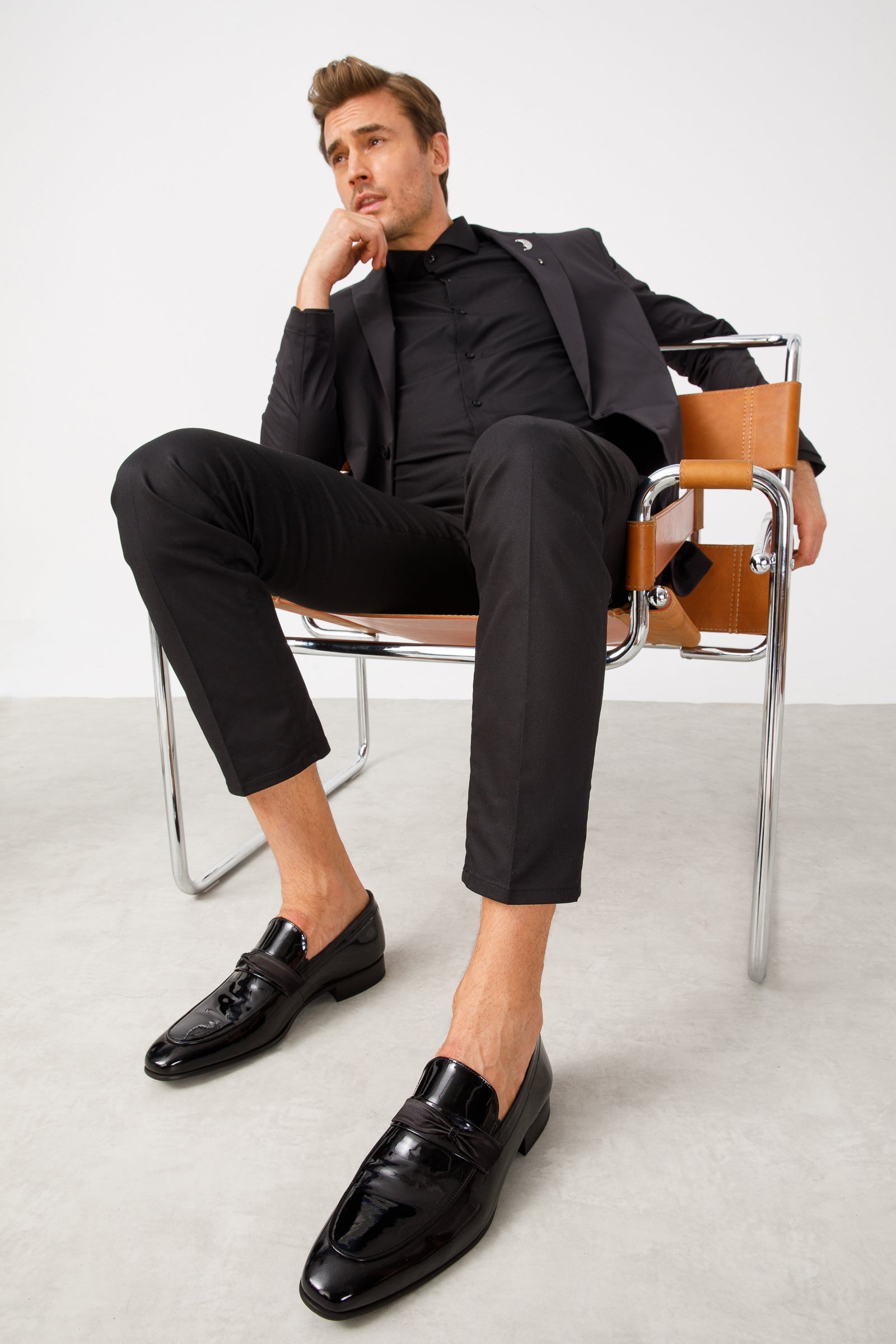 The Dodoma Black Patent  Leather Loafer Shoe On Sale