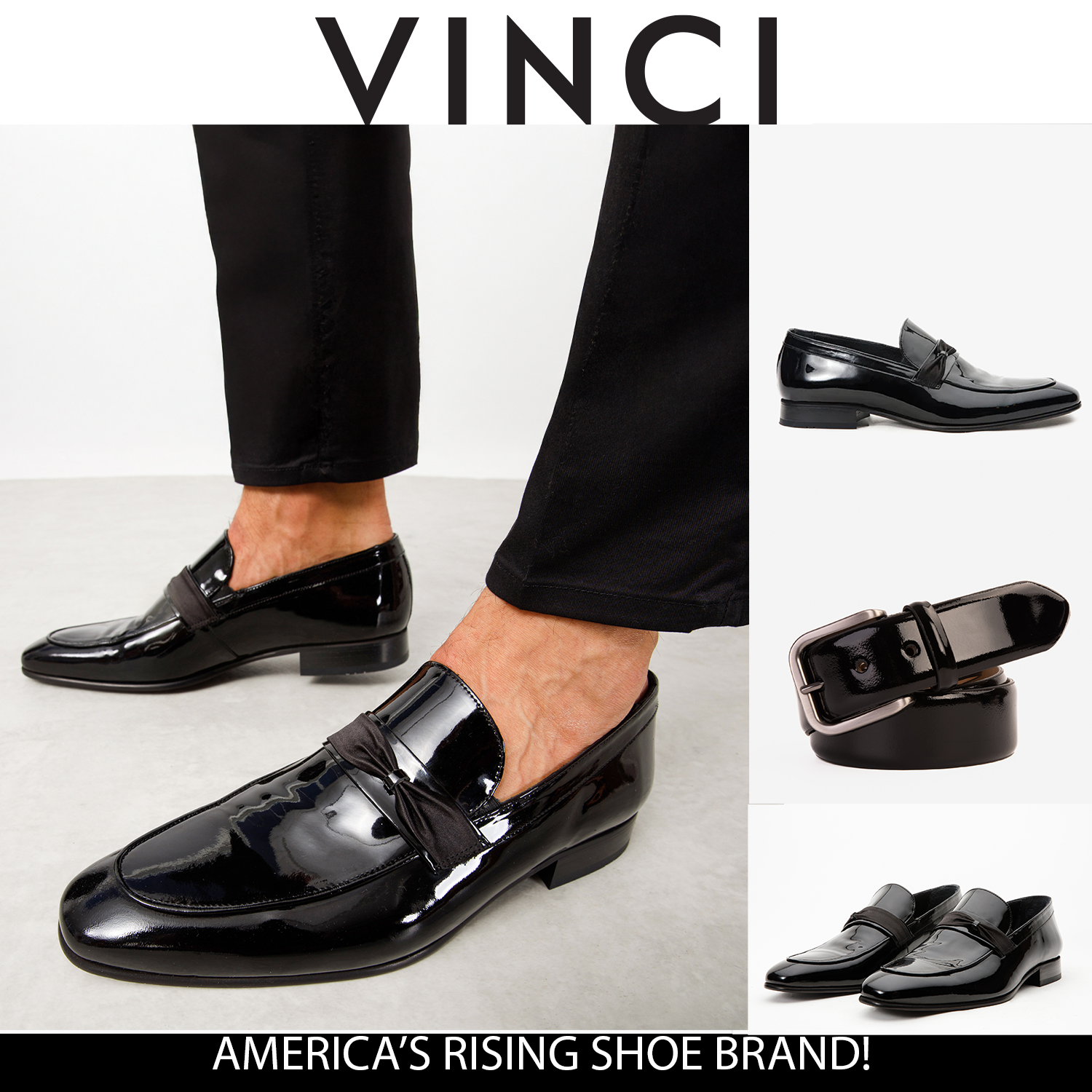 The Dodoma Black Patent  Leather Loafer Shoe On Sale