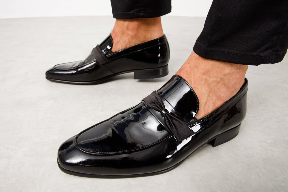 The Dodoma Black Patent  Leather Loafer Shoe On Sale