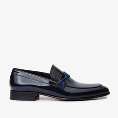 The Dodoma Navy Patent Leather Loafer Shoe Universal Fit