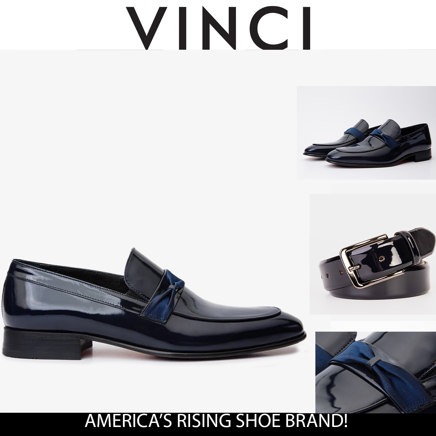 The Dodoma Navy Patent Leather Loafer Shoe Universal Fit