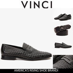 The Grand Woven Leather Black  Shoe Penny Loafer Fine Craftsmanship
