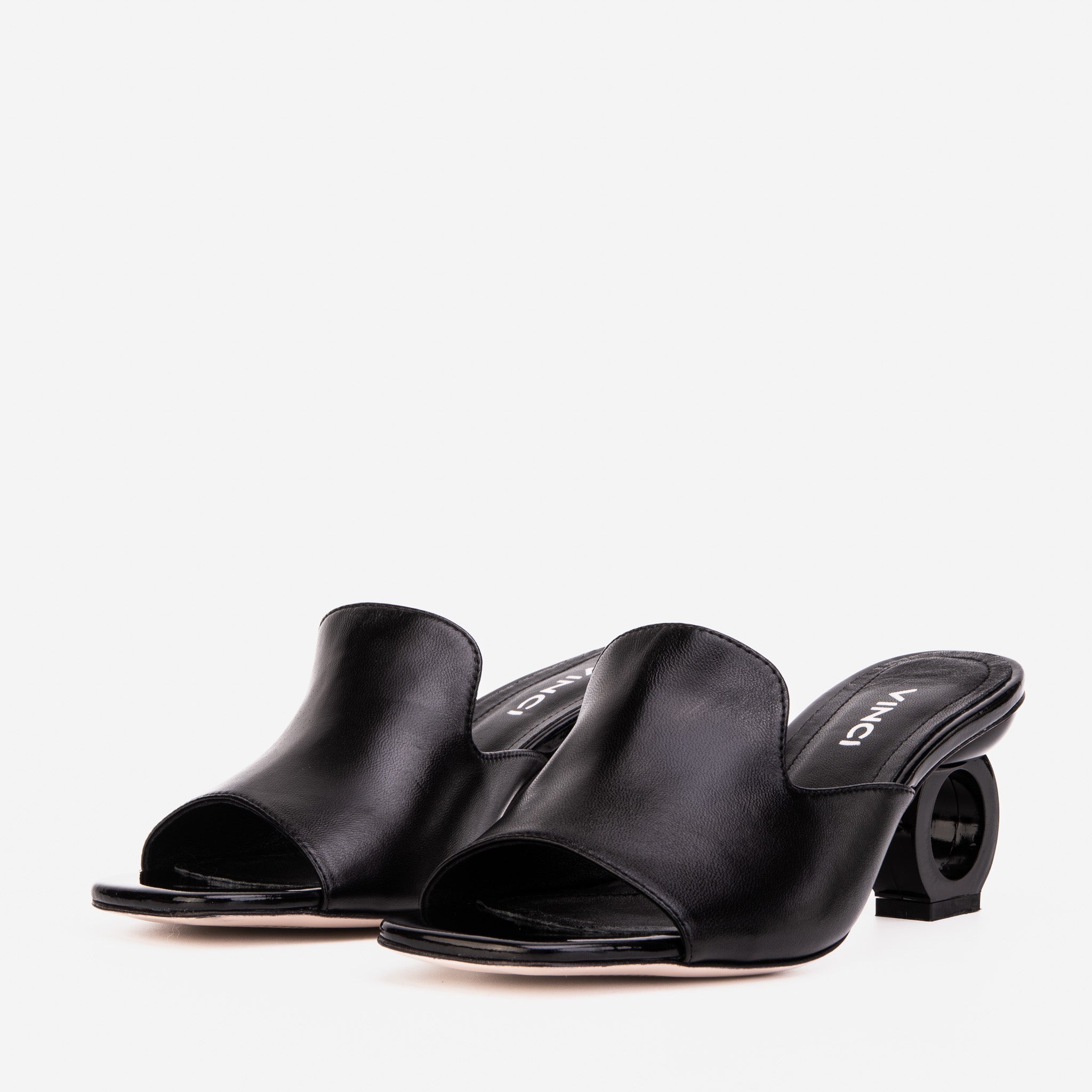 The Tory Black Leather Sandal For Sale