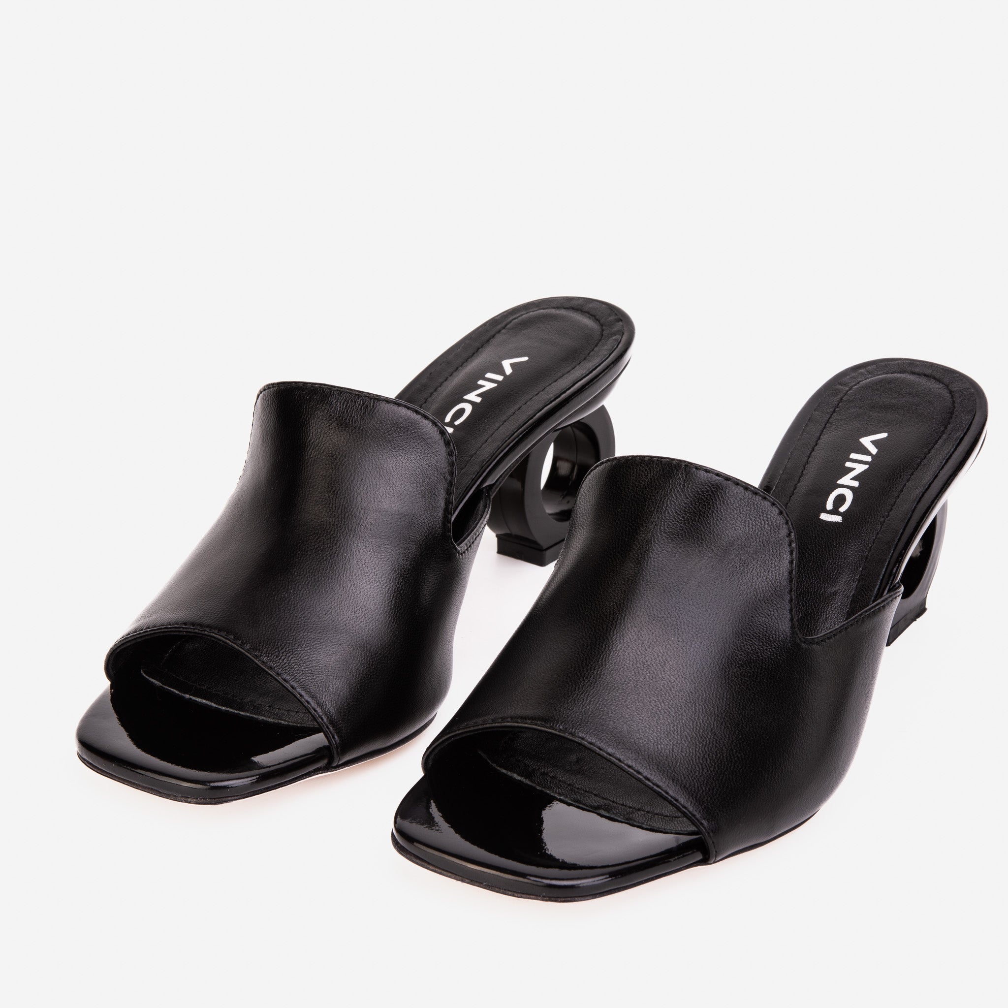 The Tory Black Leather Sandal For Sale