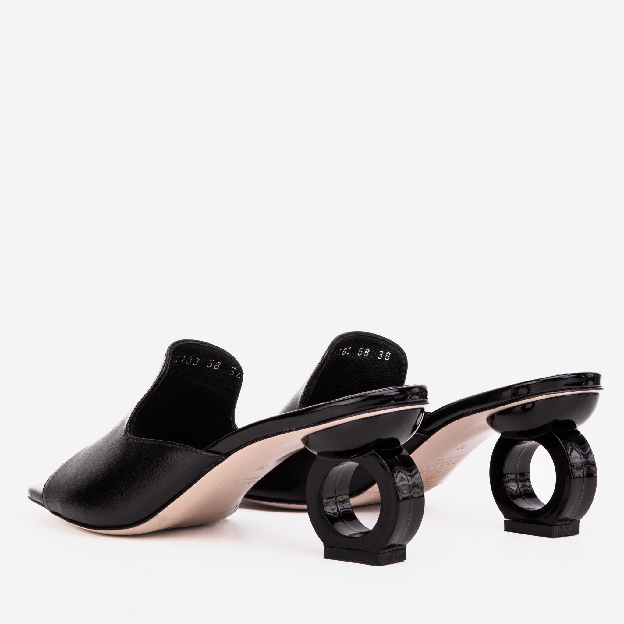 The Tory Black Leather Sandal For Sale