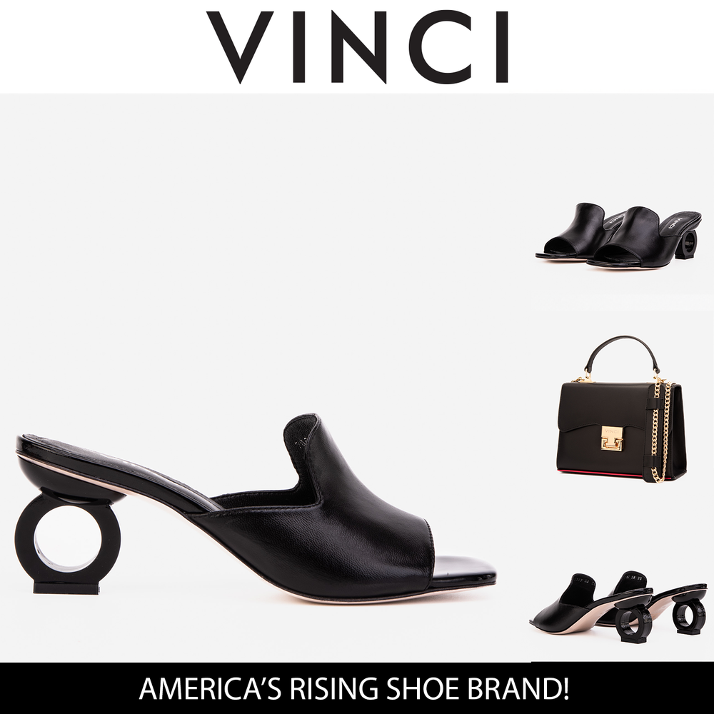The Tory Black Leather Sandal For Sale