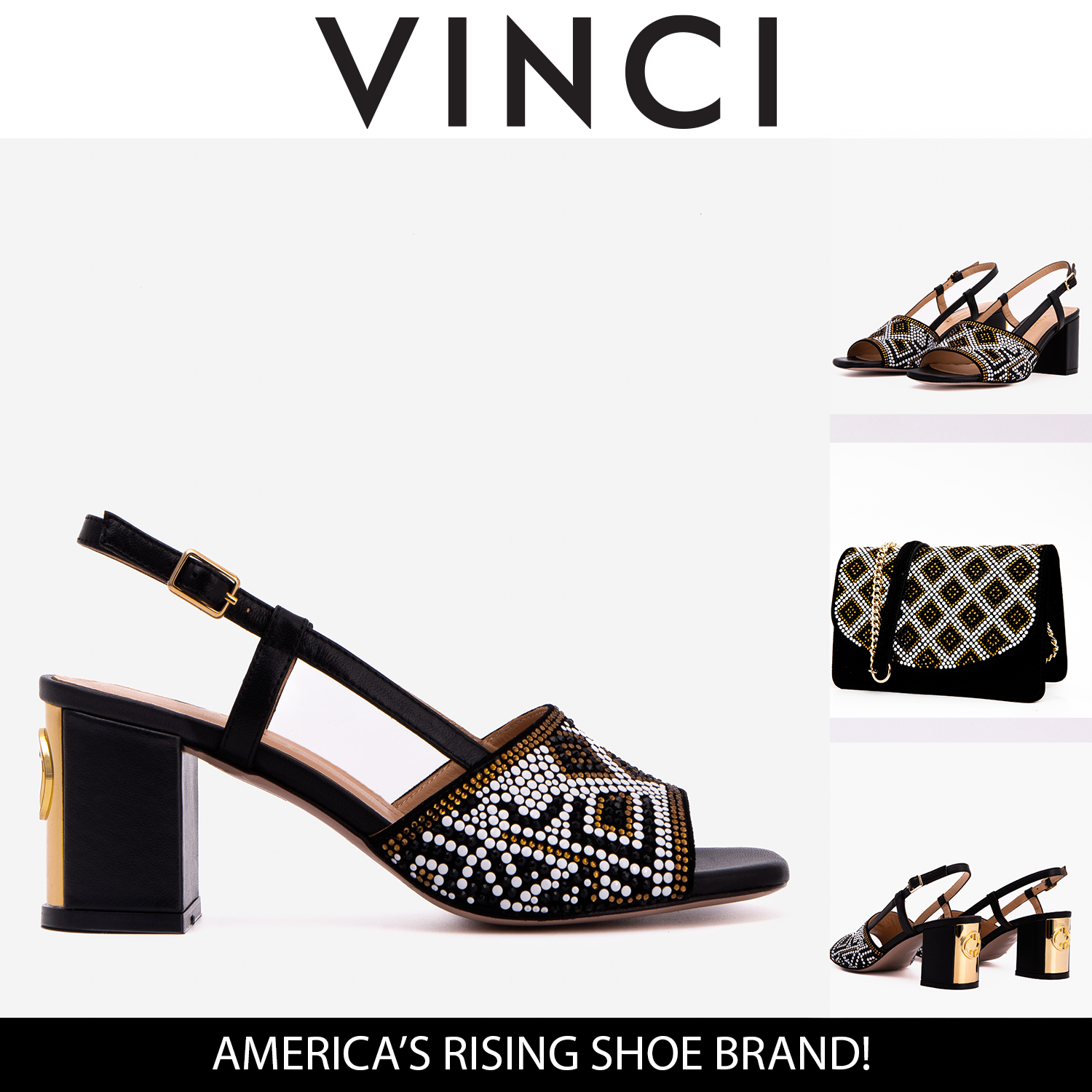 The Nampula Black Leather Slingback Sandal All New