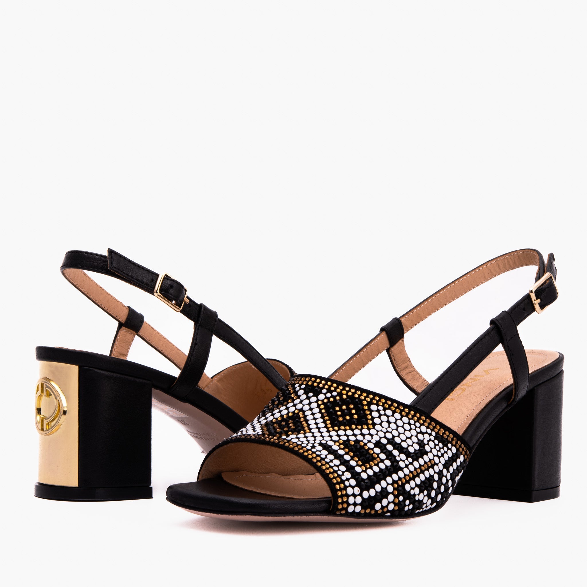 The Nampula Black Leather Slingback Sandal All New
