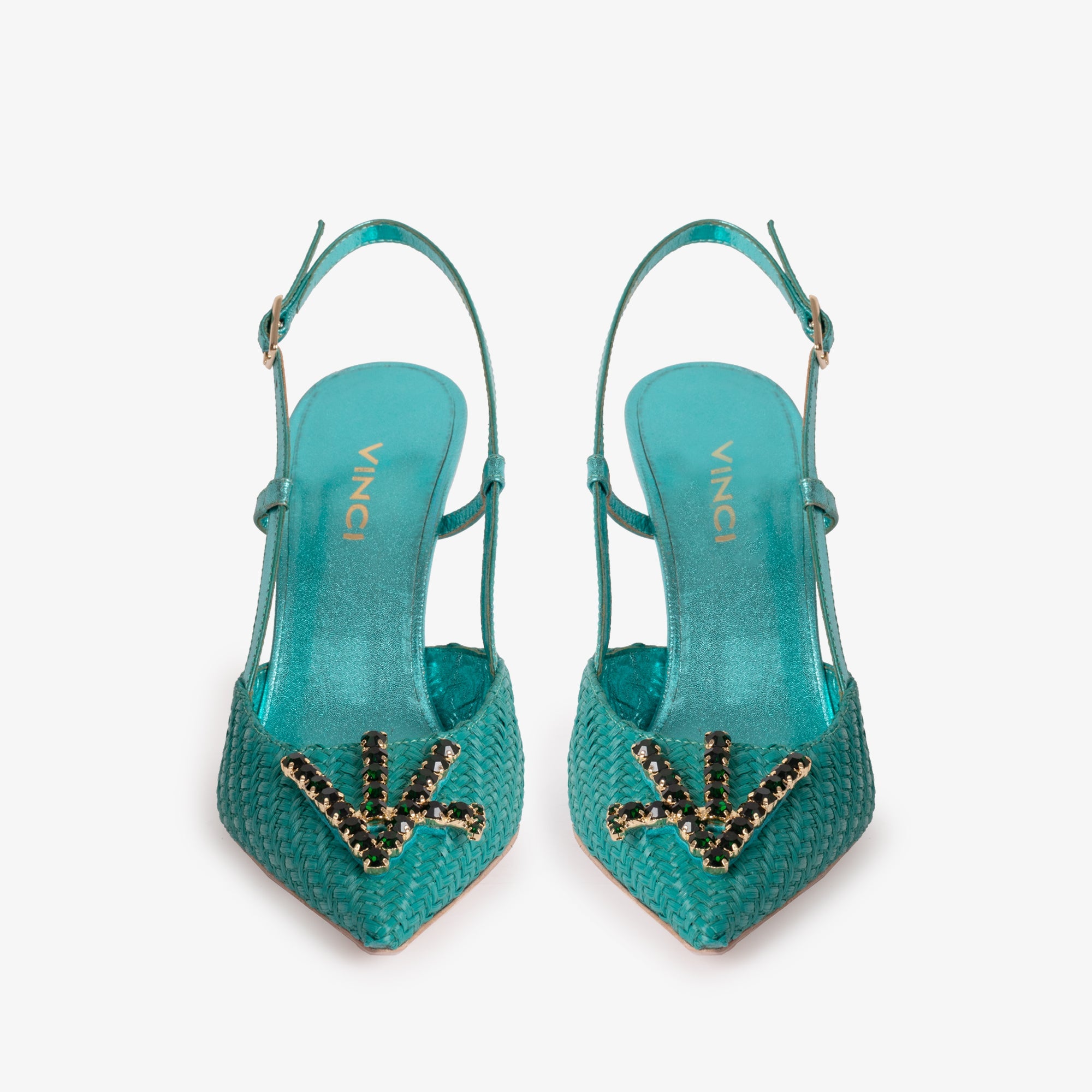 The Luna Turquoise Leather Slingback Sandal Universal Fit