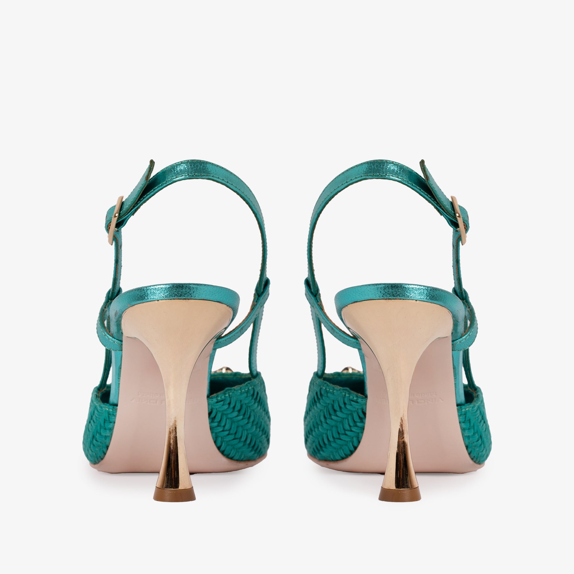 The Luna Turquoise Leather Slingback Sandal Universal Fit
