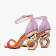 The Helix Heel Multicolor Leather Sandal Fine Craftsmanship