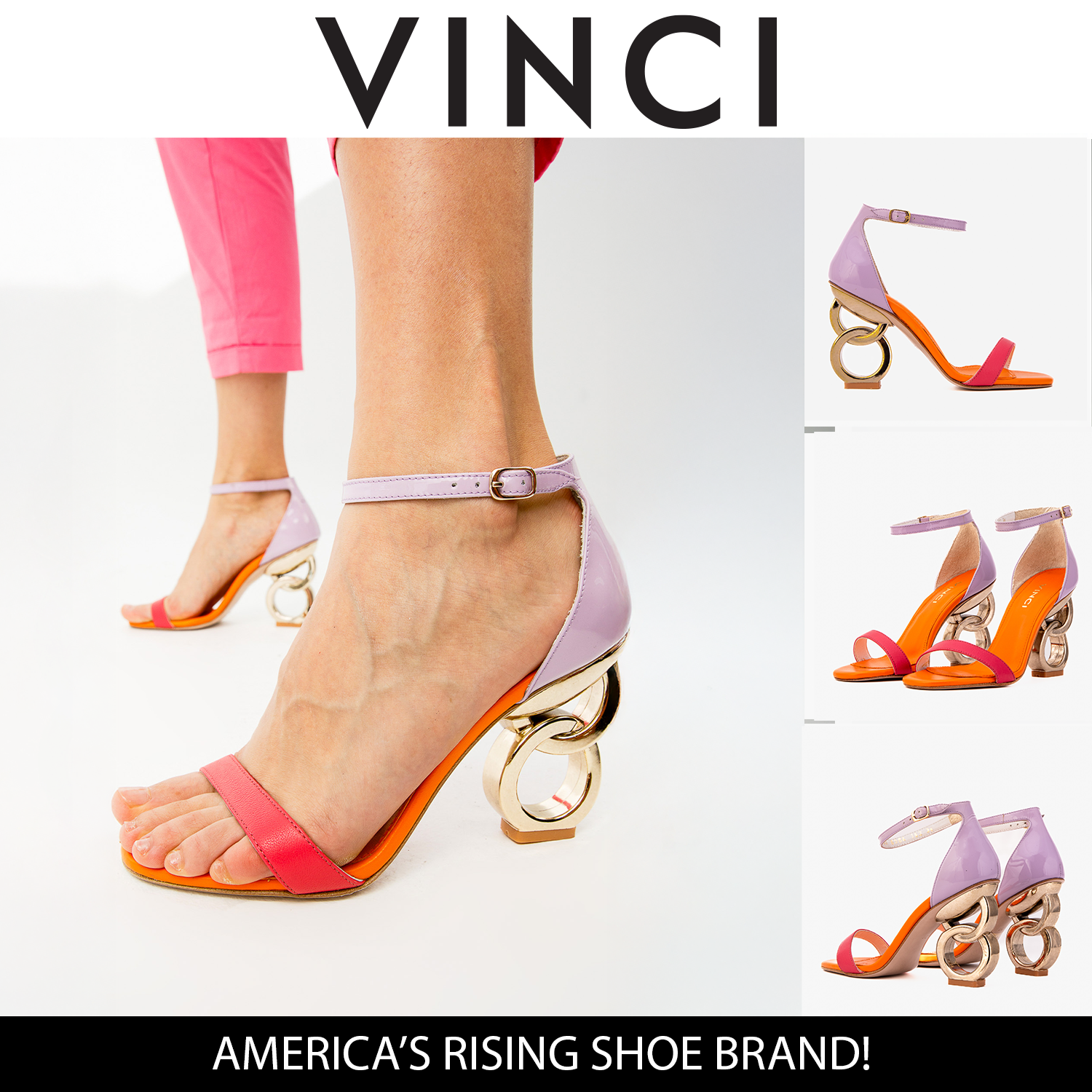 The Helix Heel Multicolor Leather Sandal Fine Craftsmanship