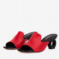 The Tory Red Leather Sandal Exclusive Style