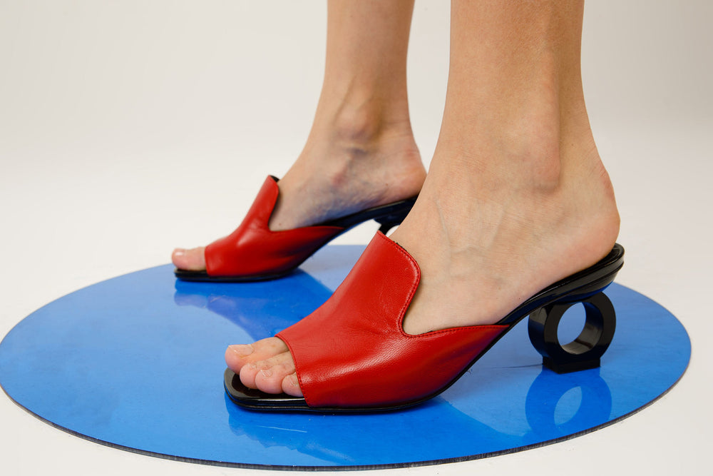 The Tory Red Leather Sandal Exclusive Style