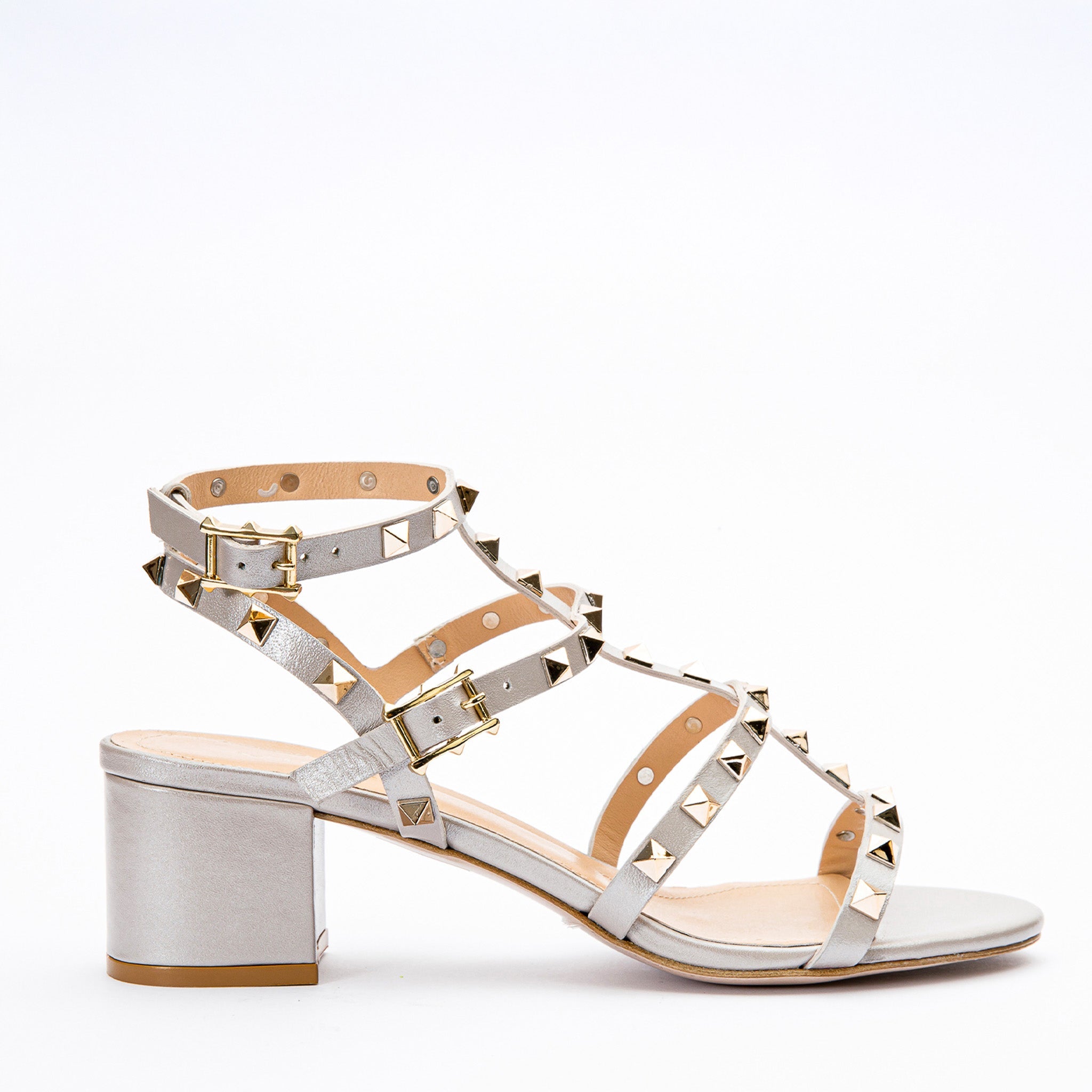 The Nejapa Beige Leather Multi Strap Sandal On Sale