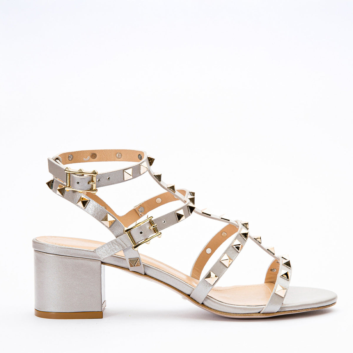 The Nejapa Beige Leather Multi Strap Sandal On Sale