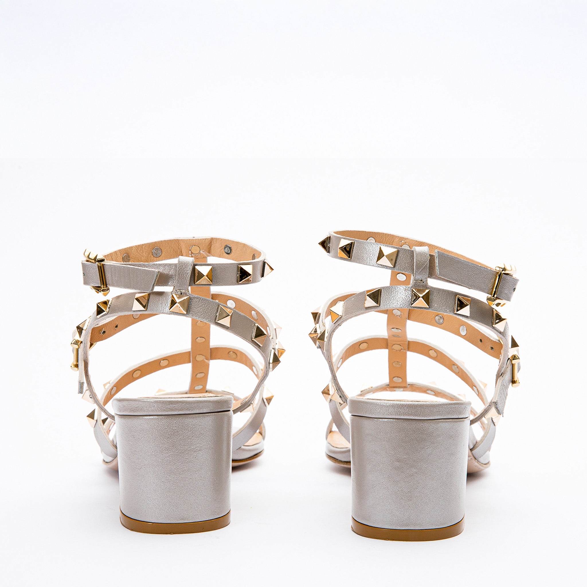 The Nejapa Beige Leather Multi Strap Sandal On Sale