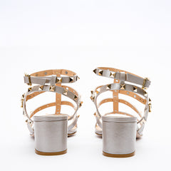 The Nejapa Beige Leather Multi Strap Sandal On Sale
