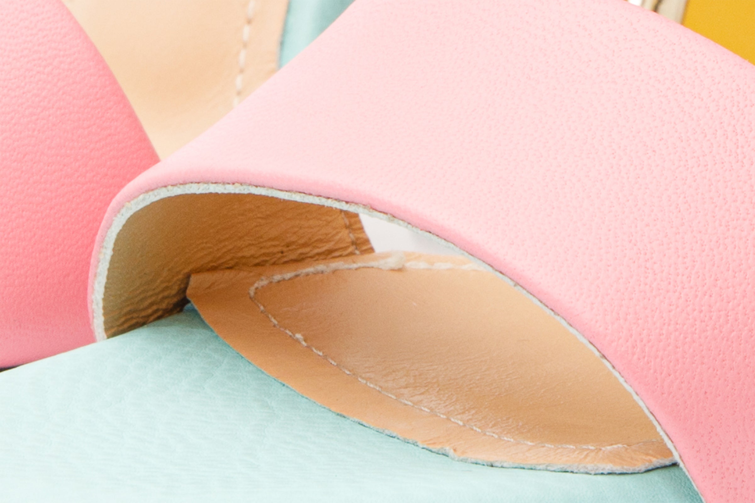 The Niger Multicolor Block Heel Leather Sandal For Sale