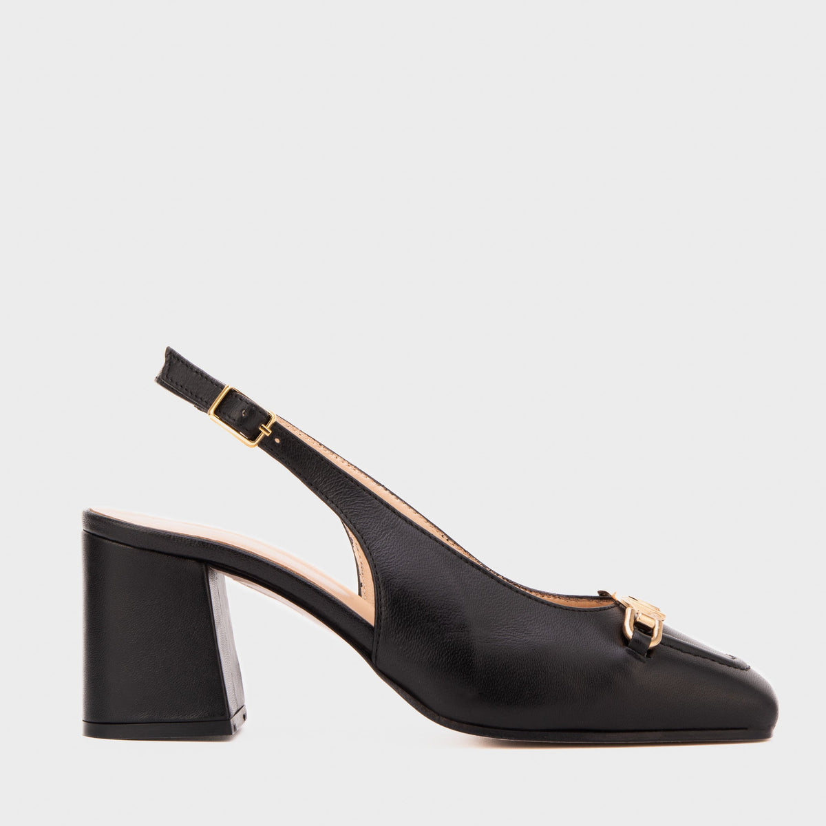 The Potomac Black Slingback Leather Sandal All New
