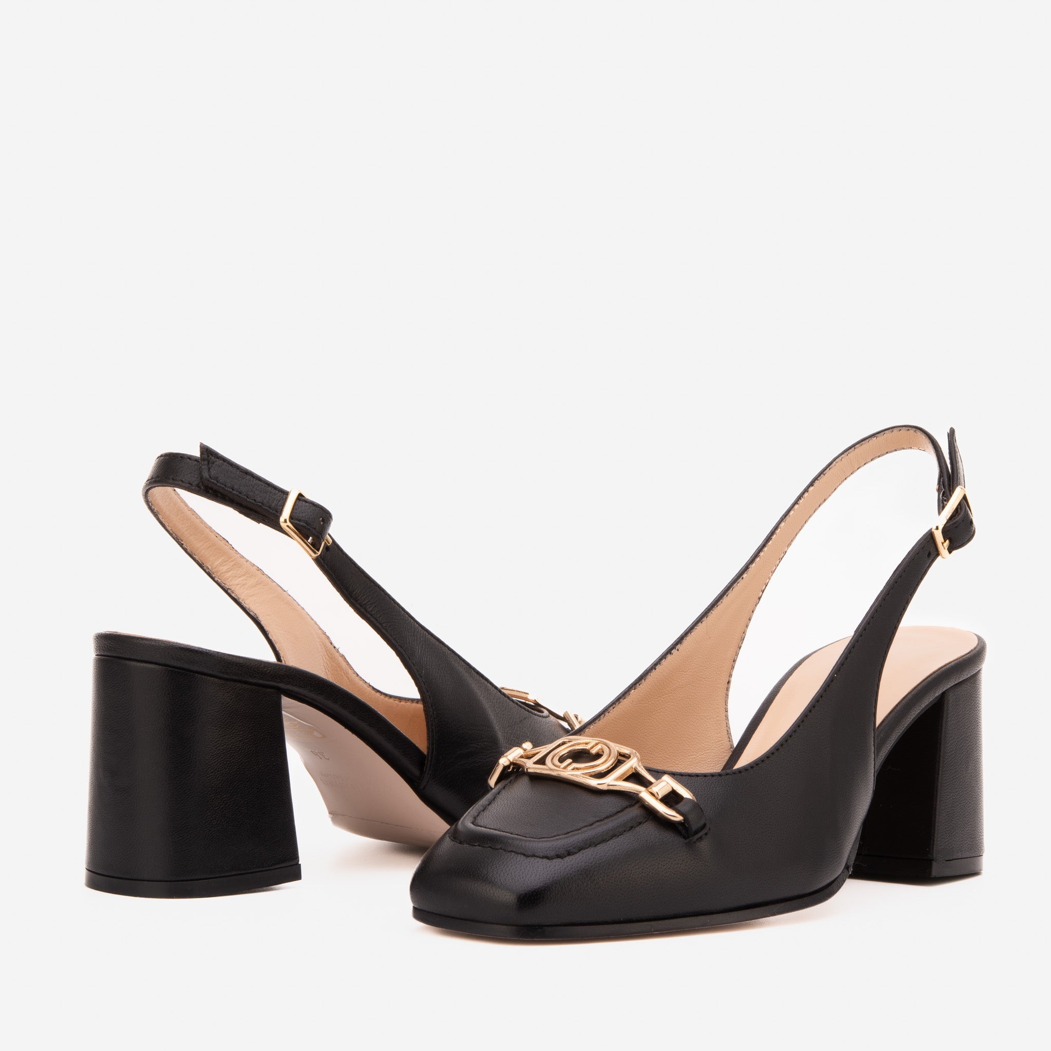 The Potomac Black Slingback Leather Sandal All New