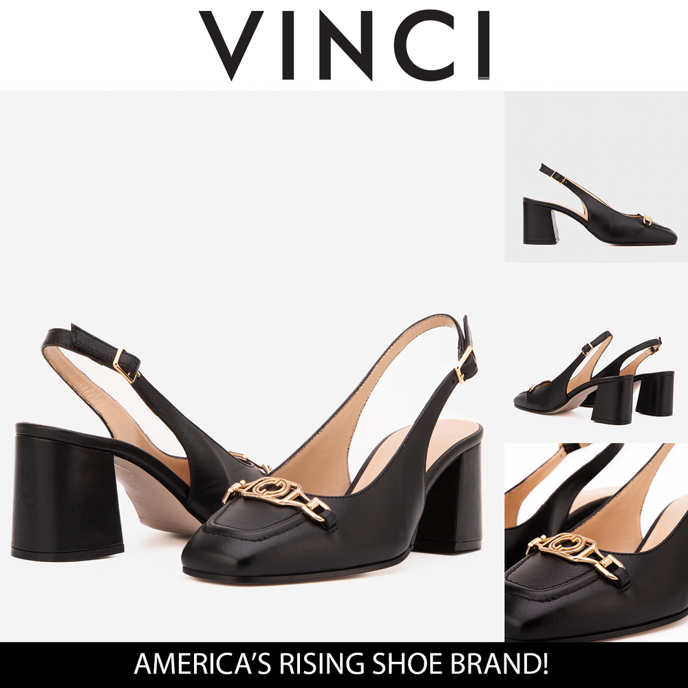 The Potomac Black Slingback Leather Sandal All New