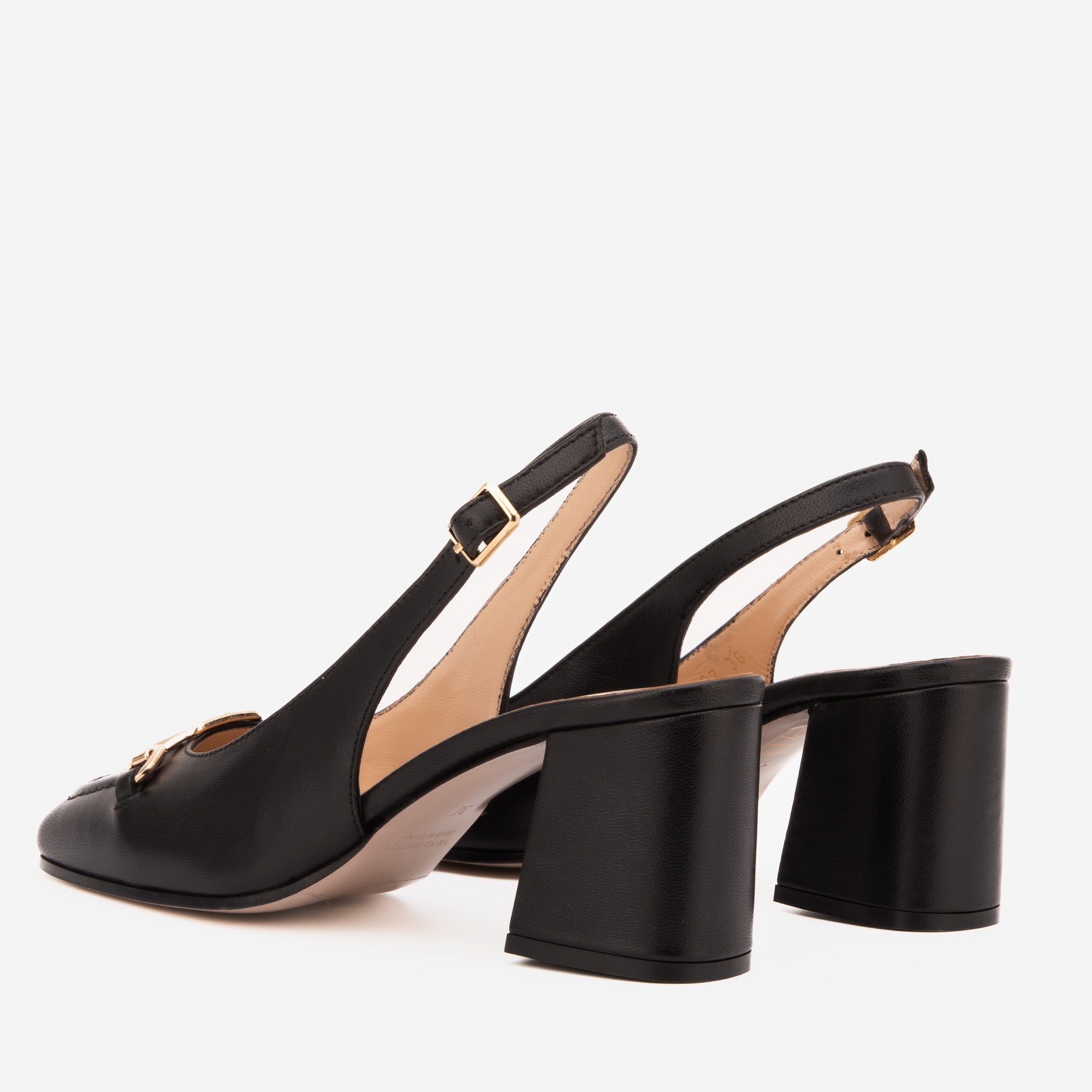 The Potomac Black Slingback Leather Sandal All New