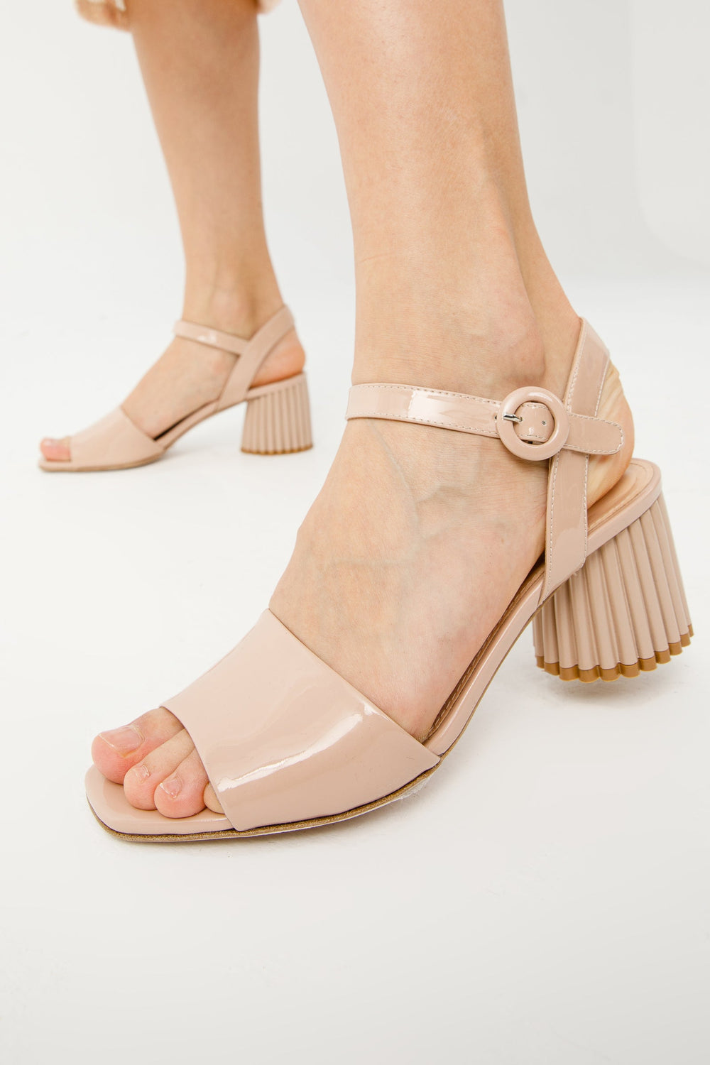 The Bamba Cream Patent Leather Sandal Fine Craftsmanship