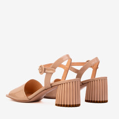 The Bamba Cream Patent Leather Sandal Fine Craftsmanship