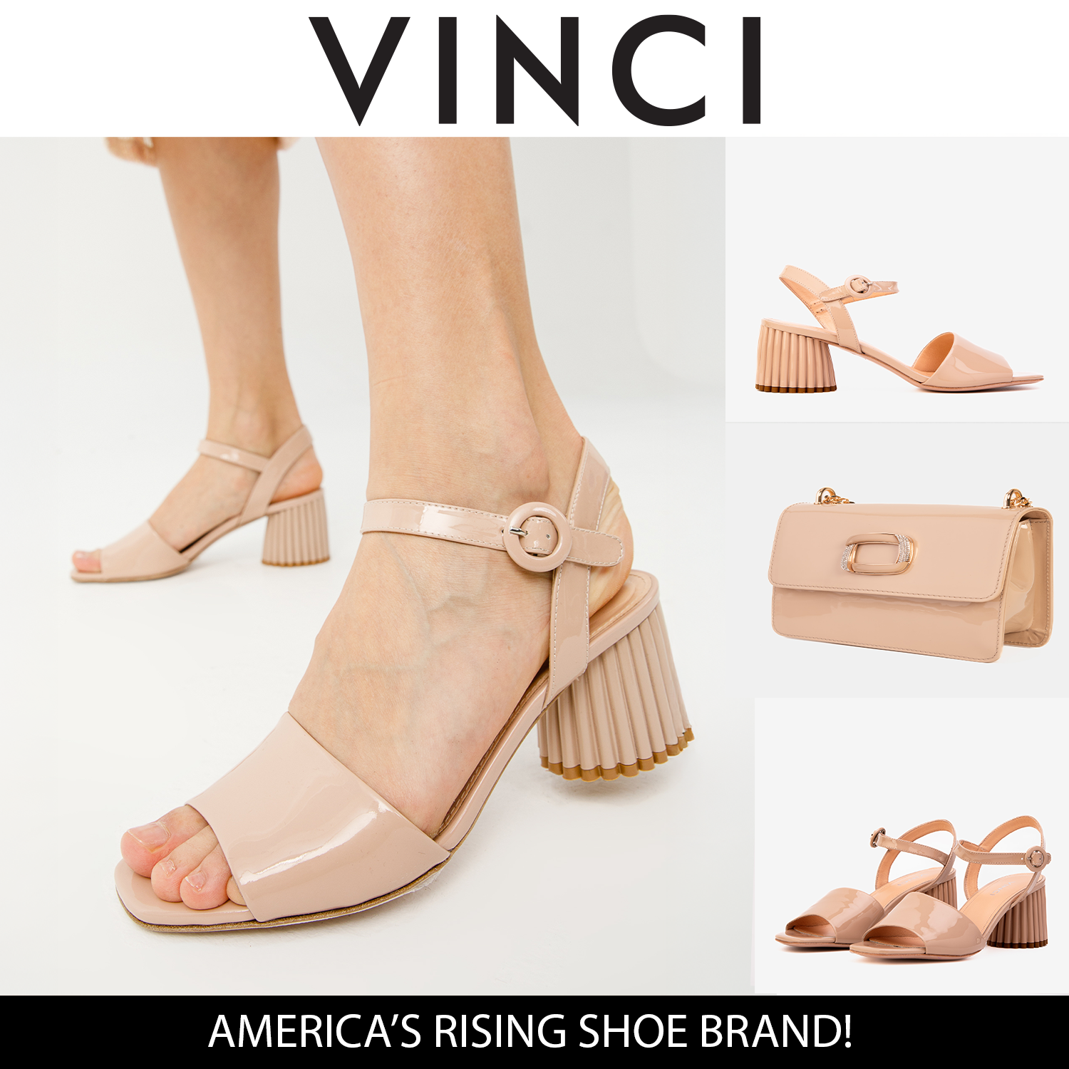 The Bamba Cream Patent Leather Sandal Fine Craftsmanship