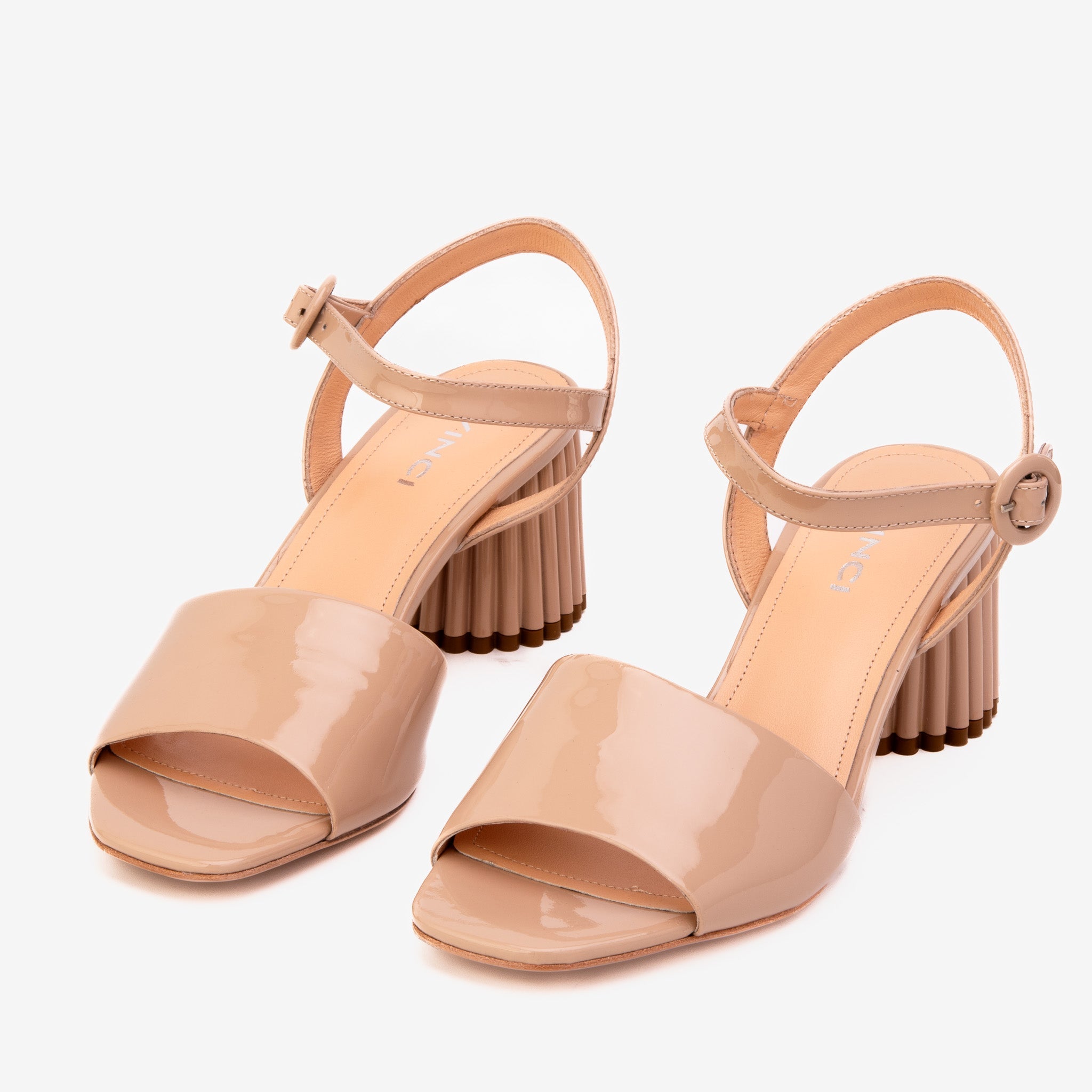 The Bamba Cream Patent Leather Sandal Fine Craftsmanship