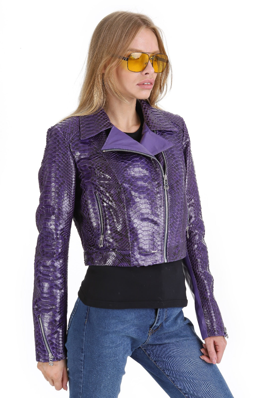 The Rubert Purple  Pyht Leather Jacket Universal Fit