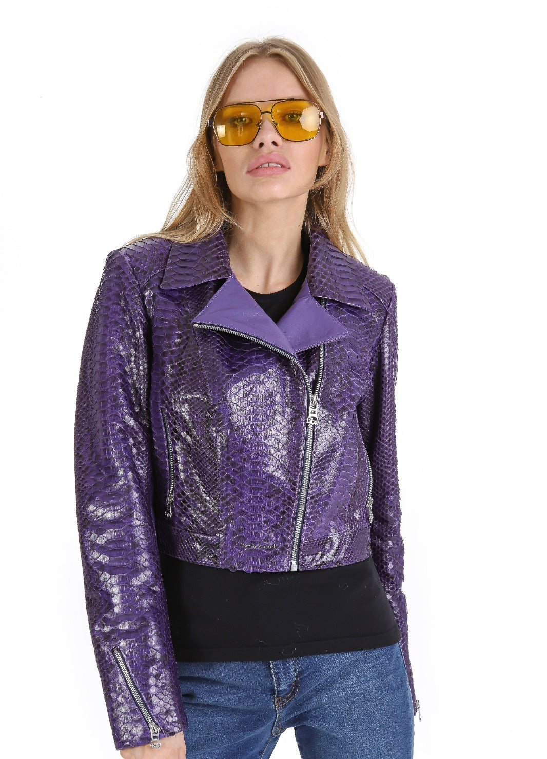 The Rubert Purple  Pyht Leather Jacket Universal Fit