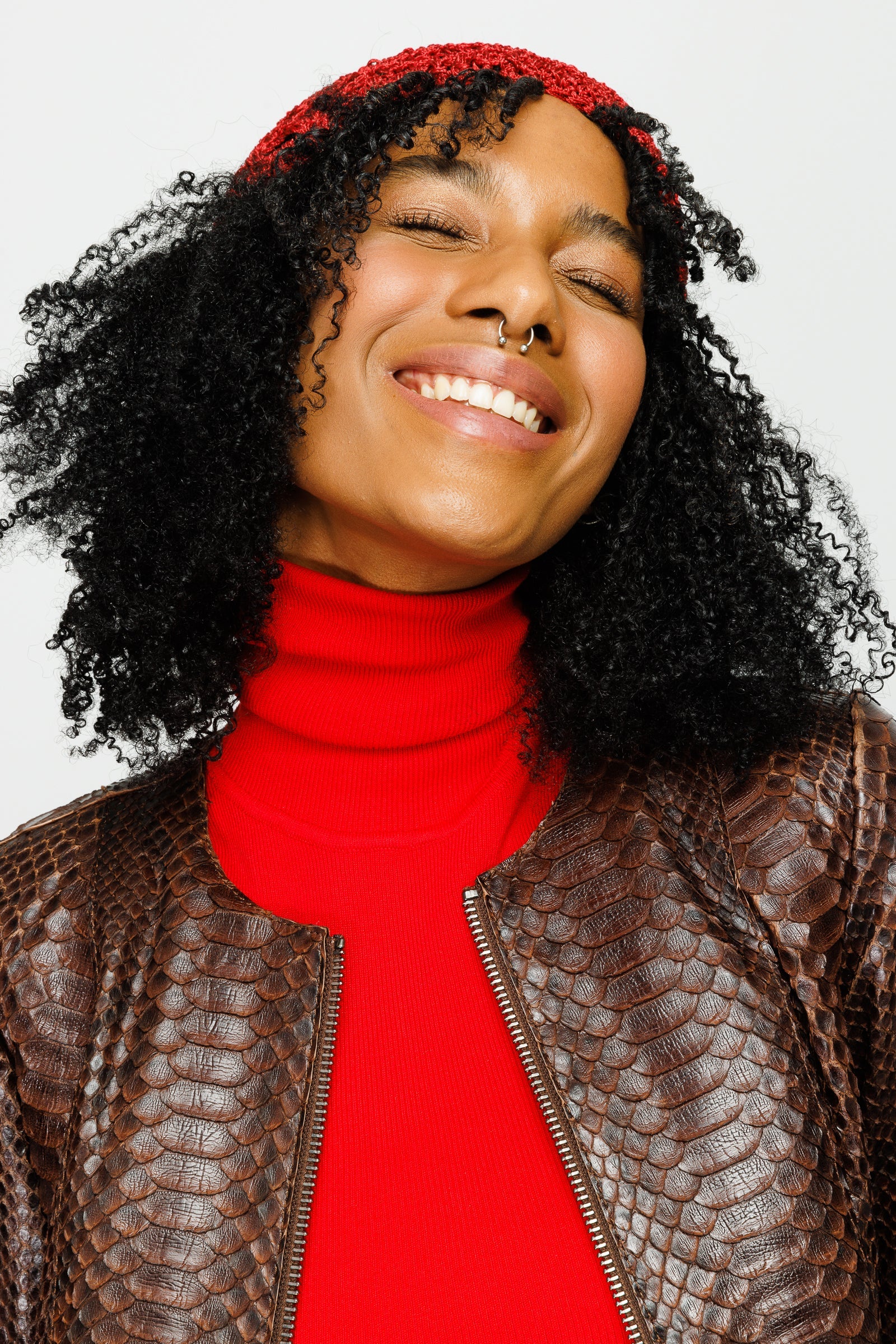 The Mekke Pythn Skin Brown Leather Jacket Fine Craftsmanship