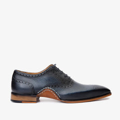 The Draco Handmade Navy Blue Semi Brogue Oxford Shoe Exclusive Style