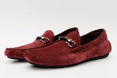 The Bari Burgundy Suede Leather Bit Drive Loafer  Shoe For Sale