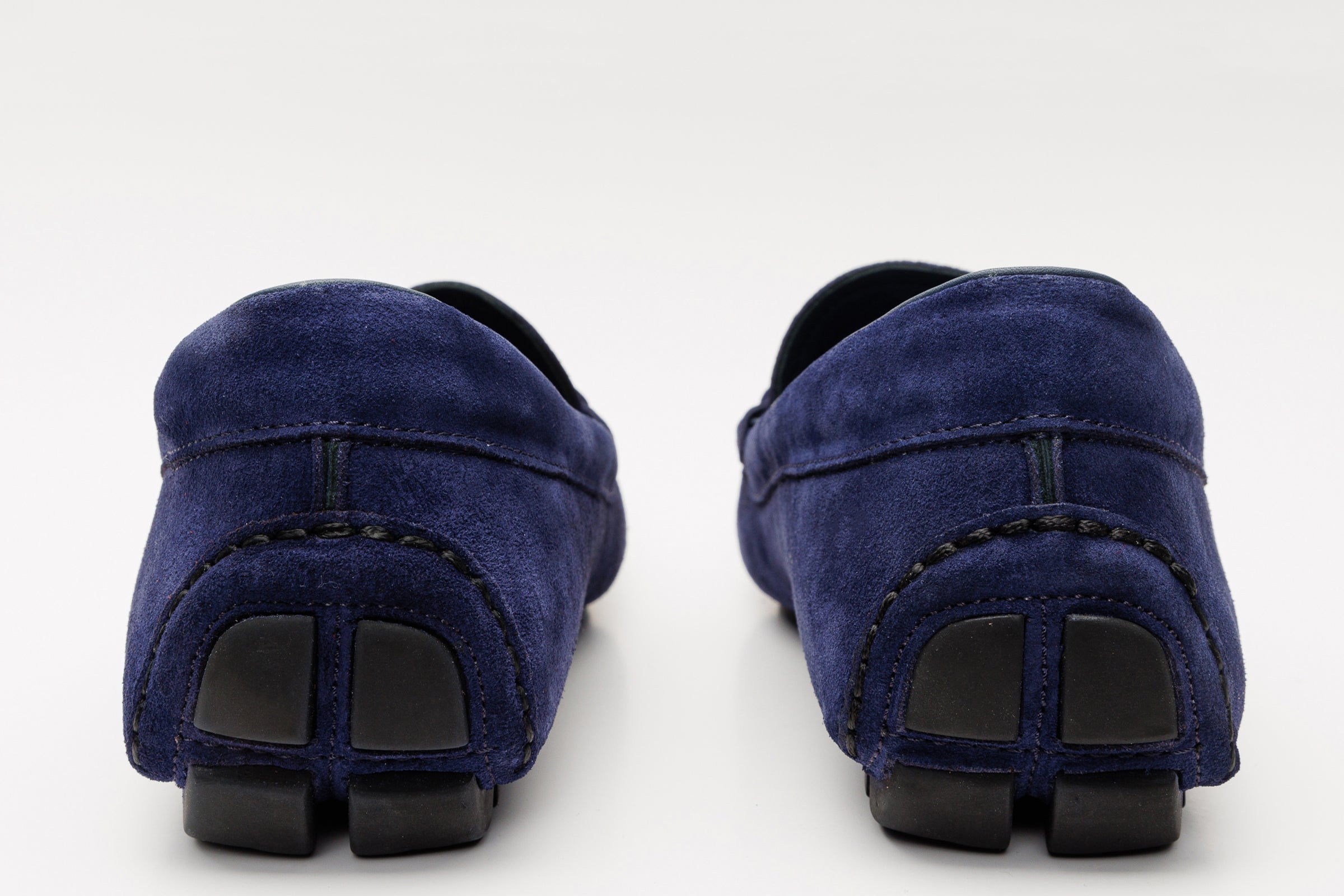 The Bari Navy Blue Suede Leather Bit Drive Loafer Shoe All New