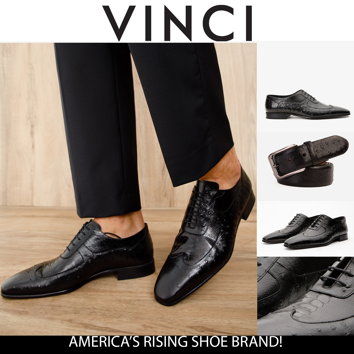 The Alabama Black Wingtip Oxford Shoe Exclusive Style